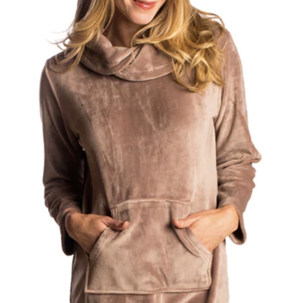 SOFTIES tan velour sweatshirt